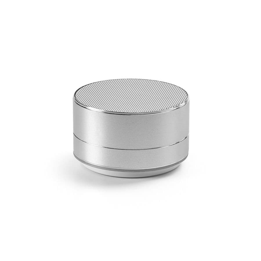 FLOREY. Bärbar 3W högtalare med 4h batteritid i återvunnet aluminium (100 % rAL) och återvunnen ABS (100 % rABS) Satinsilver