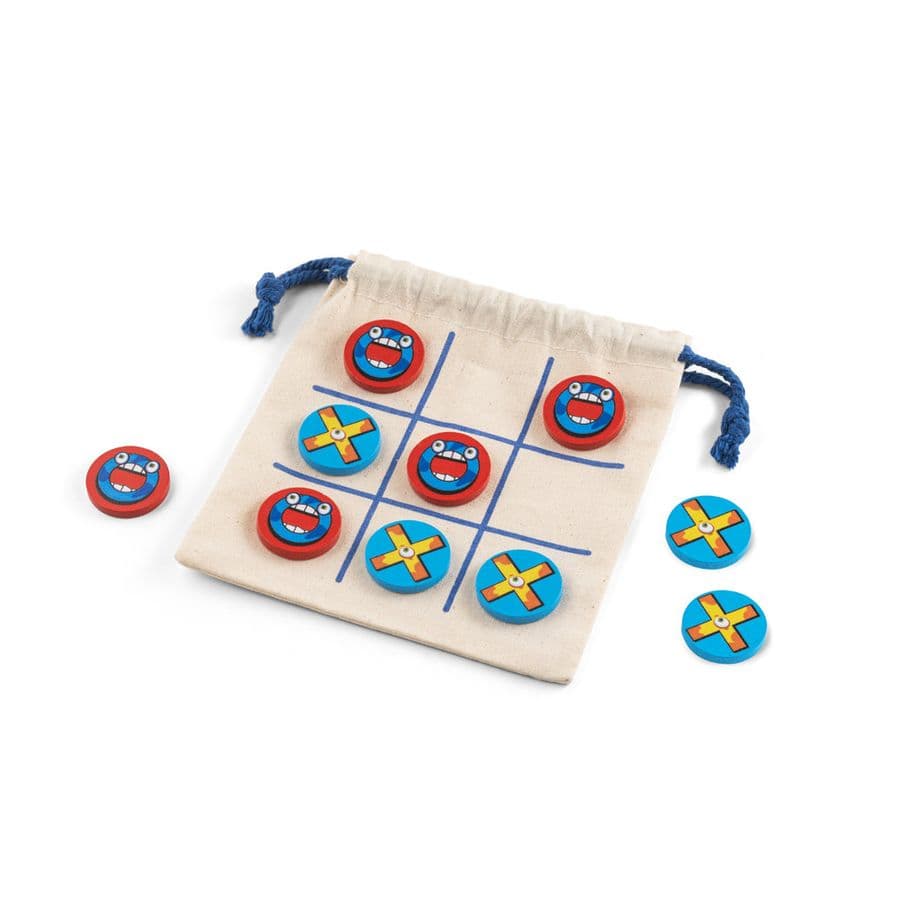CROSSES. Klassisk 10-delars playwood Luffarschack (Tic Tac Toe) Ljus naturfärg