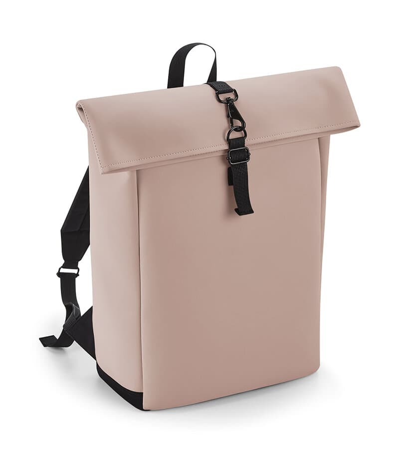 Matte PU Roll-Top Backpack