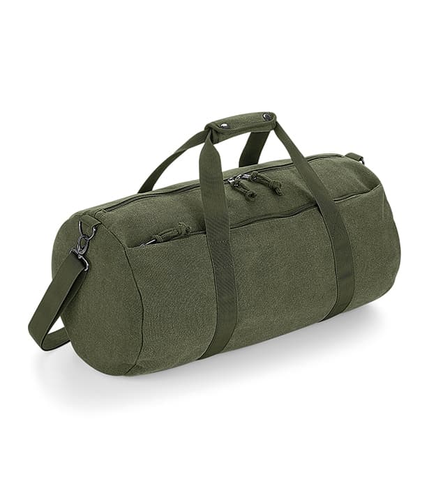 Vintage Canvas Barrel Bag