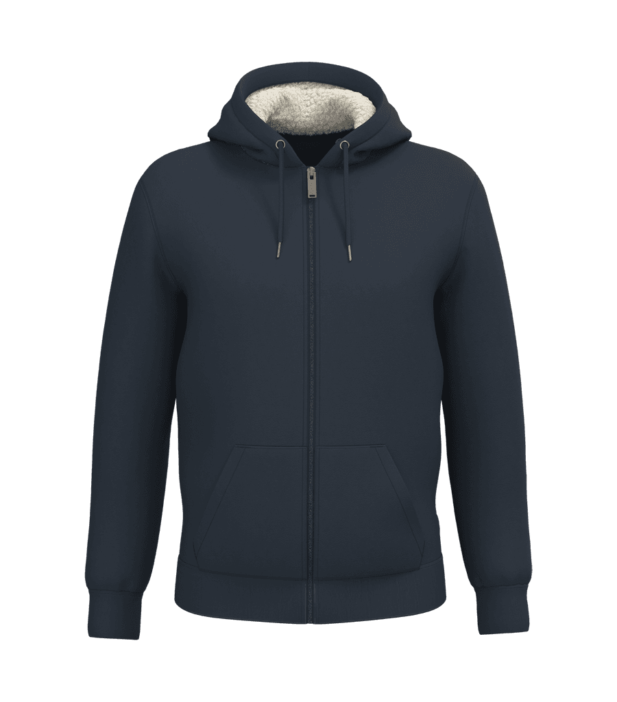 Eco-Friendly Unisex Sherpa-Lined Full Zip Sweatshirt