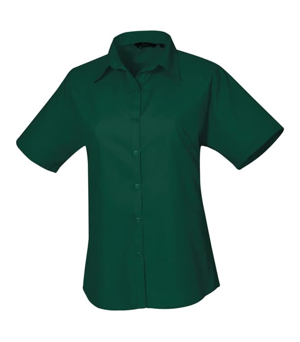 Women's short sleeve poplin blouse