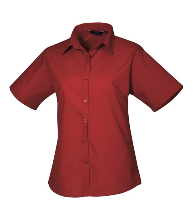 Women's short sleeve poplin blouse