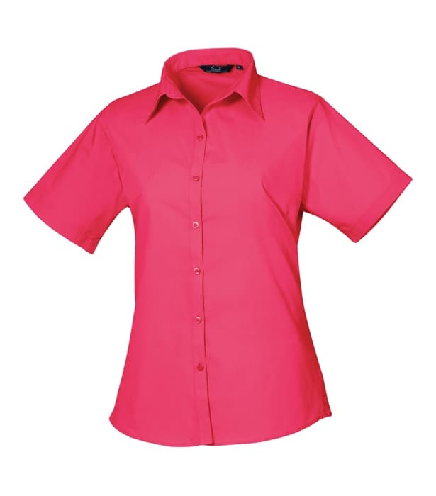 Women's short sleeve poplin blouse