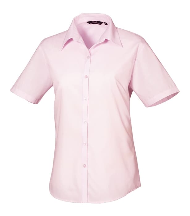 Women's short sleeve poplin blouse