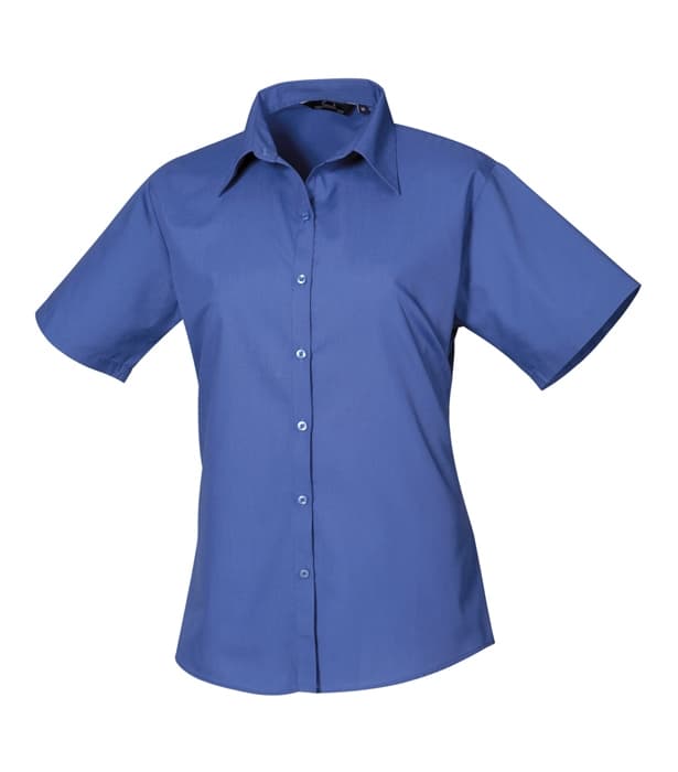 Women's short sleeve poplin blouse