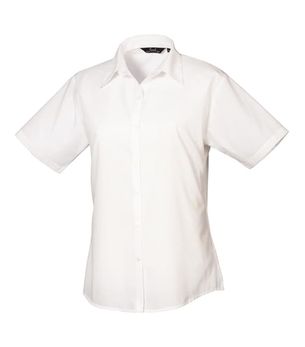 Women's short sleeve poplin blouse