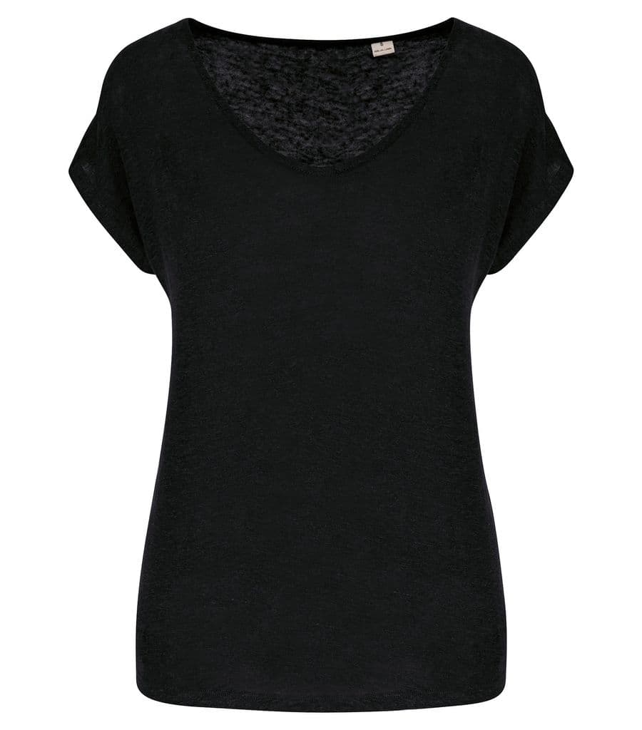 Ladies' V-neck Linen T-shirt