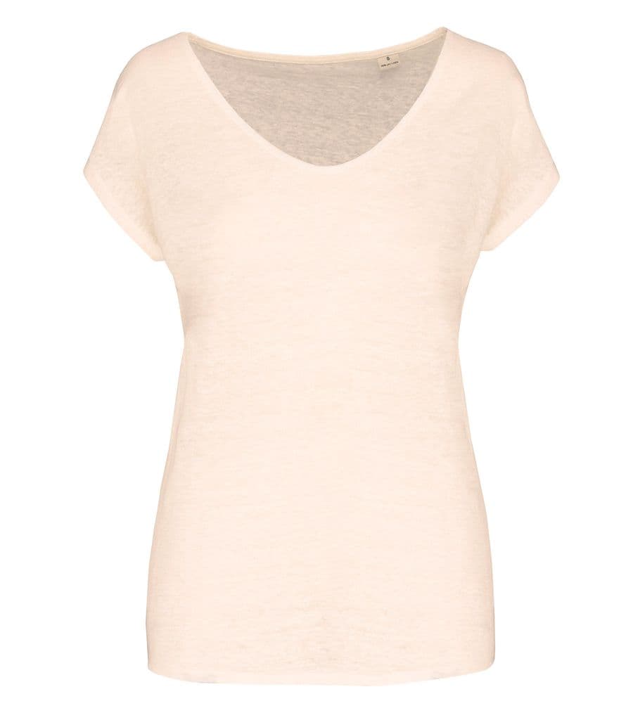 Ladies' V-neck Linen T-shirt