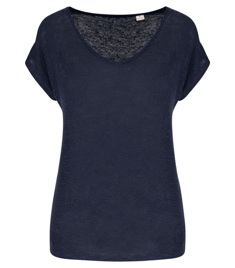 Ladies' V-neck Linen T-shirt