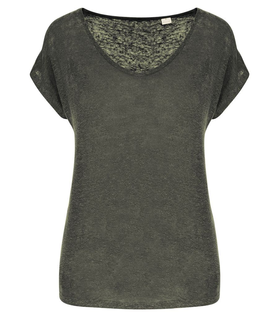 Ladies' V-neck Linen T-shirt