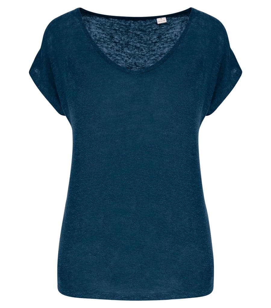 Ladies' V-neck Linen T-shirt