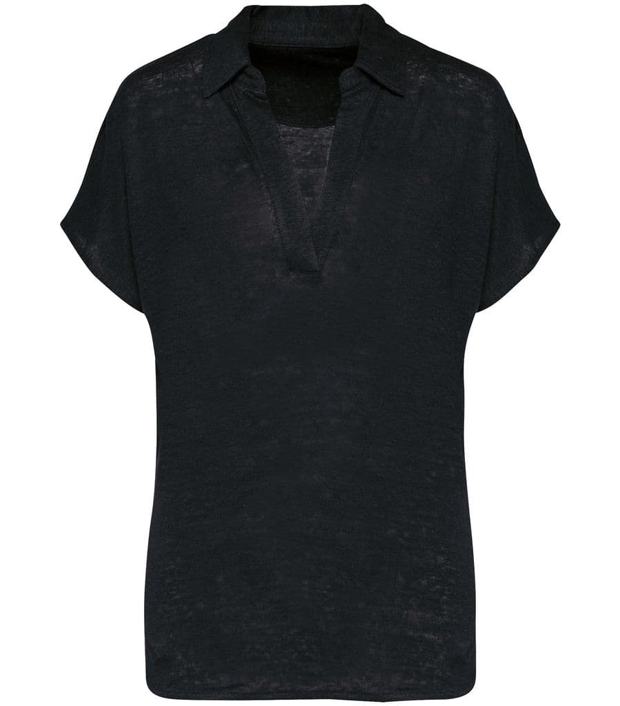 Ladies’ linen polo shirt