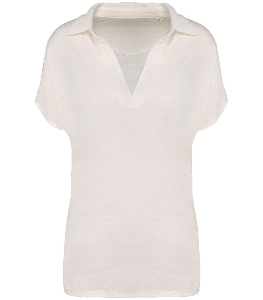 Ladies’ linen polo shirt