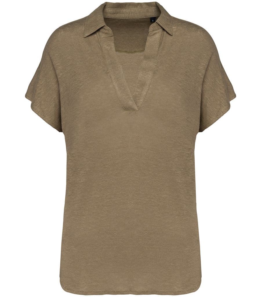 Ladies’ linen polo shirt