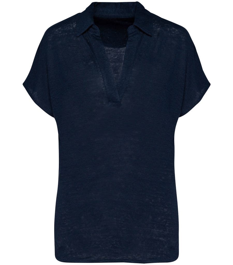 Ladies’ linen polo shirt