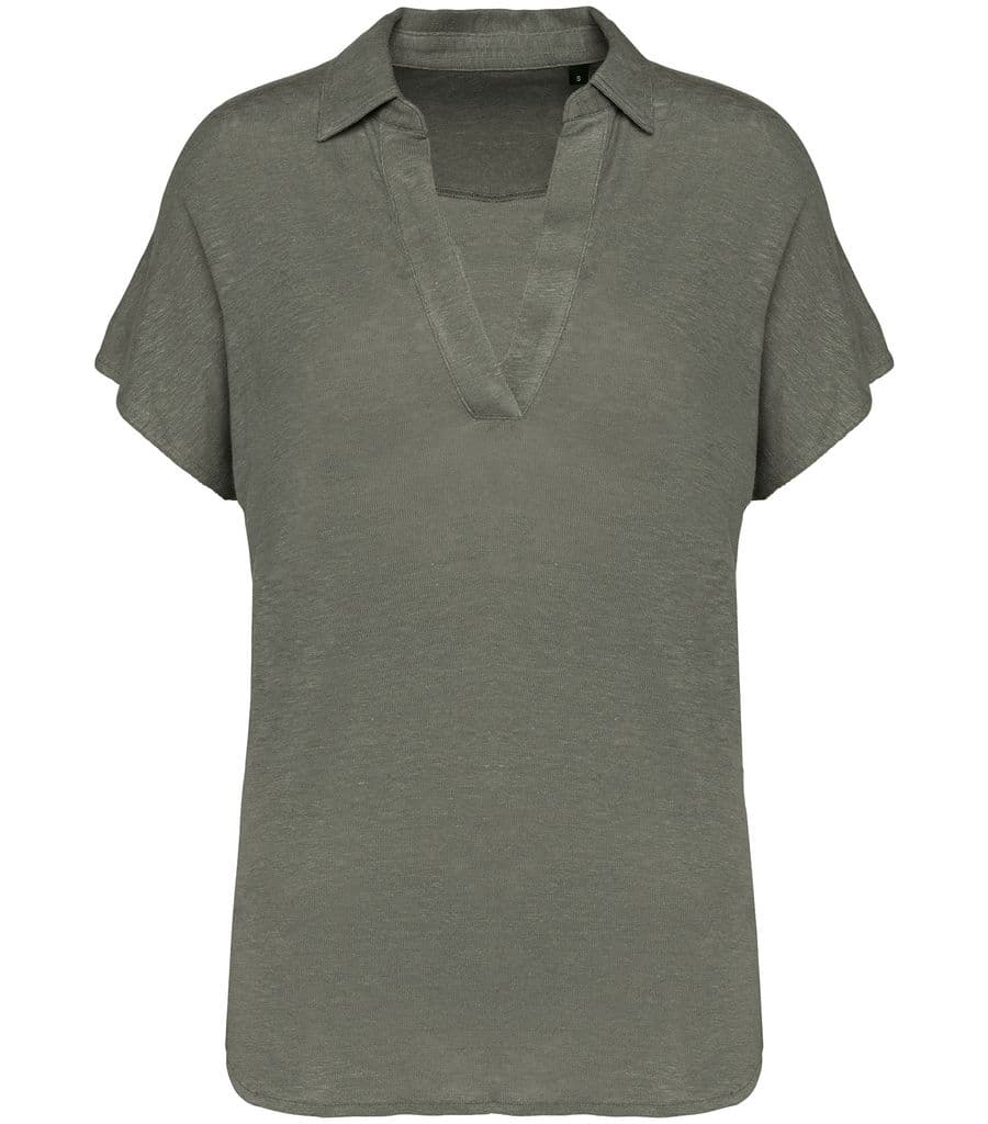 Ladies’ linen polo shirt