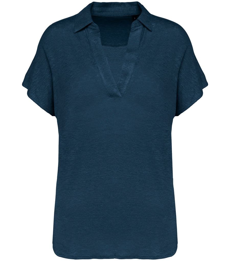 Ladies’ linen polo shirt