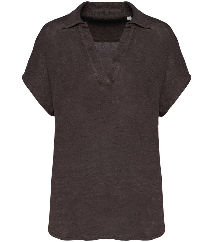 Ladies’ linen polo shirt