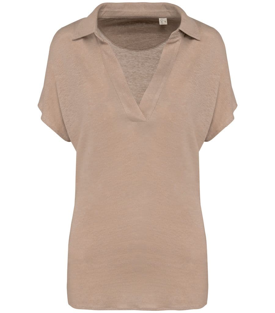 Ladies’ linen polo shirt