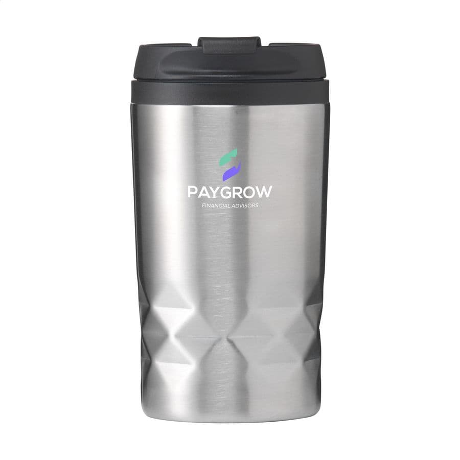 Graphic Mini Mug RCS Recycled Steel 250 ml thermo cup Silver