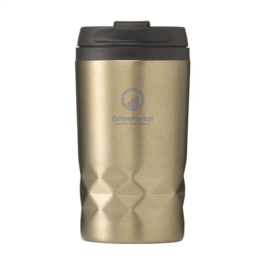 Graphic Mini Mug RCS Recycled Steel 250 ml thermo cup Beige