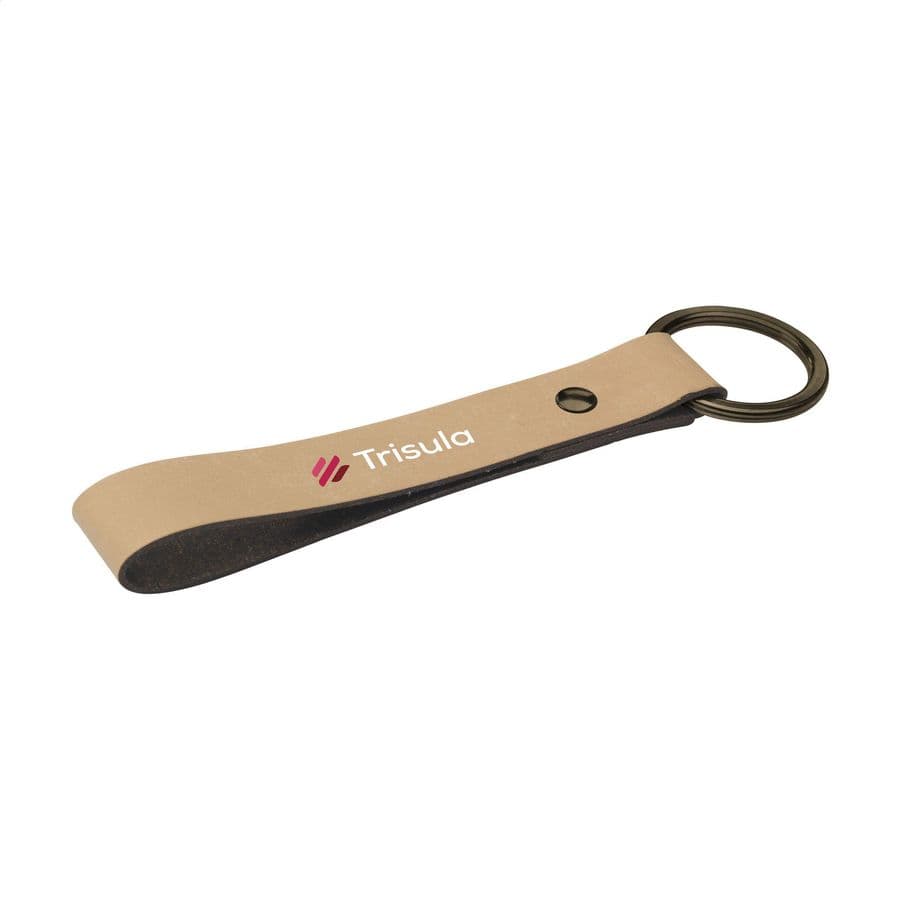 Recycled Leather Keyring Taupé