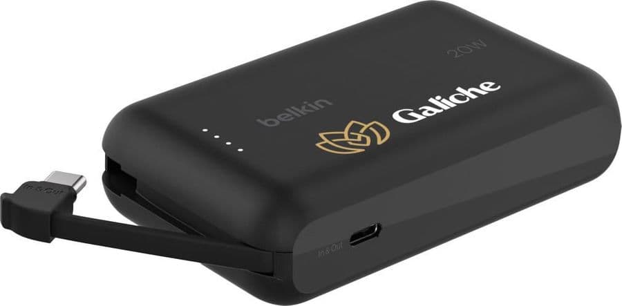 Belkin BoostCharge PowerBank 10K Integrated Cable Svart