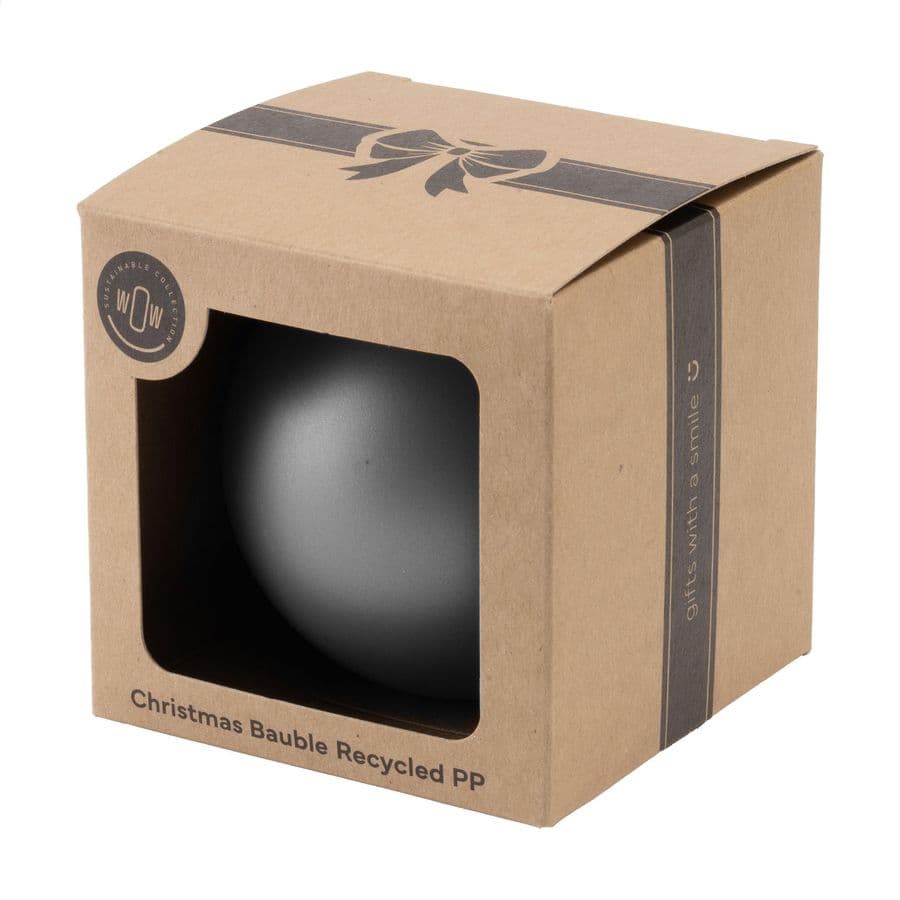 Christmas Bauble Ø 7cm Recycled PP Box - Made in Europe Silver