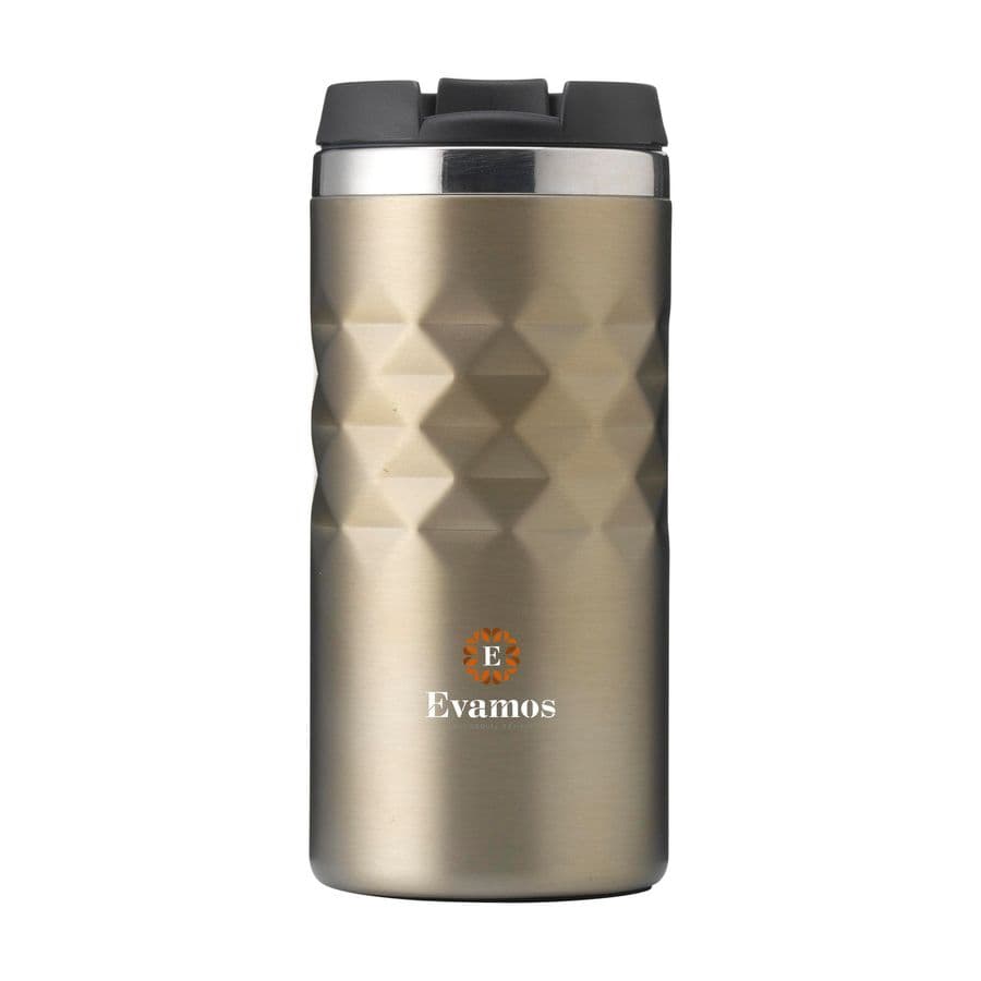 Geometric Mug RCS Recycled Steel 280 ml thermo cup Beige