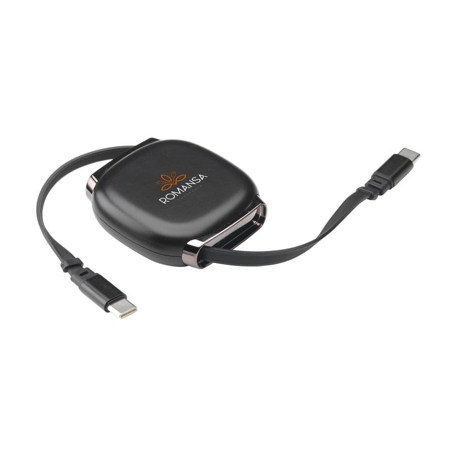 Reelio Retractable RCS R-ABS Charging Cable Svart