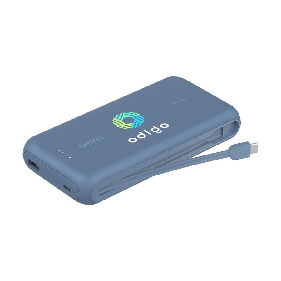 Belkin BoostCharge PowerBank 20K Integrated Cable Blå