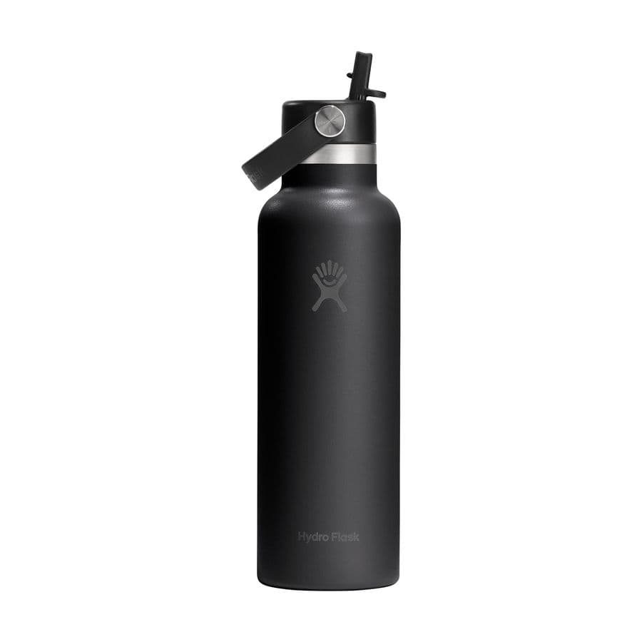 Hydro Flask Standard Mouth with Flex Straw Cap 621 ml water bottle Svart