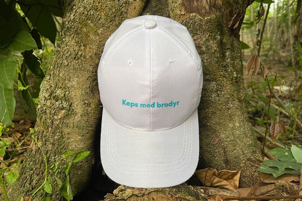 Broderad logotyp på keps